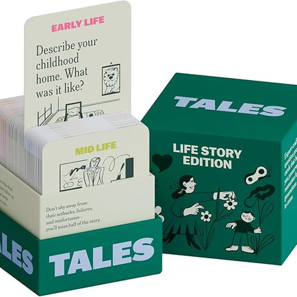 TALES 150 Life Story Interview Kit Cards, Conversation Cards for Families, Parents, Grandparents, Adults, Game Night, Road Trips, Dinner Table, Getting to Know You (New Edition)