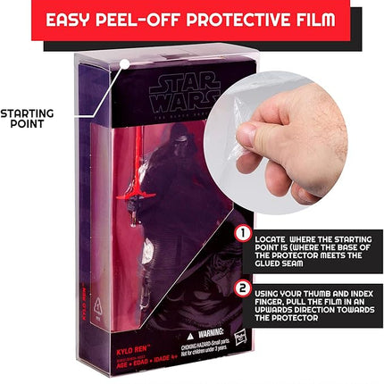 EVORETRO Action Figure Display Case Protector - 10 Pack - Compatible with Star Wars Black Series 6 Inch Figures - Thick, Clear PET Plastic Action Figure Display Case, Will Last for Years to Come