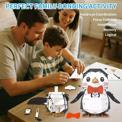 3D Puzzles for Kids Ages 8-13 – Eco-Friendly DIY Educational Toy for Boys and Girls,Creative Brain-Teaser Puzzles,Penguin Rompecabezas 3D, Ideal Birthday