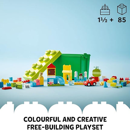 LEGO DUPLO Classic Deluxe Brick Box 10914 Starter Set - Features Storage Box, Bricks, Duplo Figures, Dog, and Car, Creative Play, Great Early Learning Toy for Toddlers Ages 18+ Months
