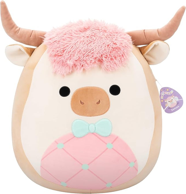 Squishmallows Original 20in Samson The Cookie Highland Cow with Bowtie – Official Jazwares Easter Plush (Jumbo)