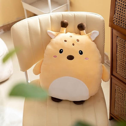 Soft Flat Deer Plush Hugging Pillow Cute Beige Deer Unicorn Stuffed Animal Fawn Plushies Toys Kids Fawn Anime Cushion for Birthday, Valentine's Day, Christmas...16.5 Inch