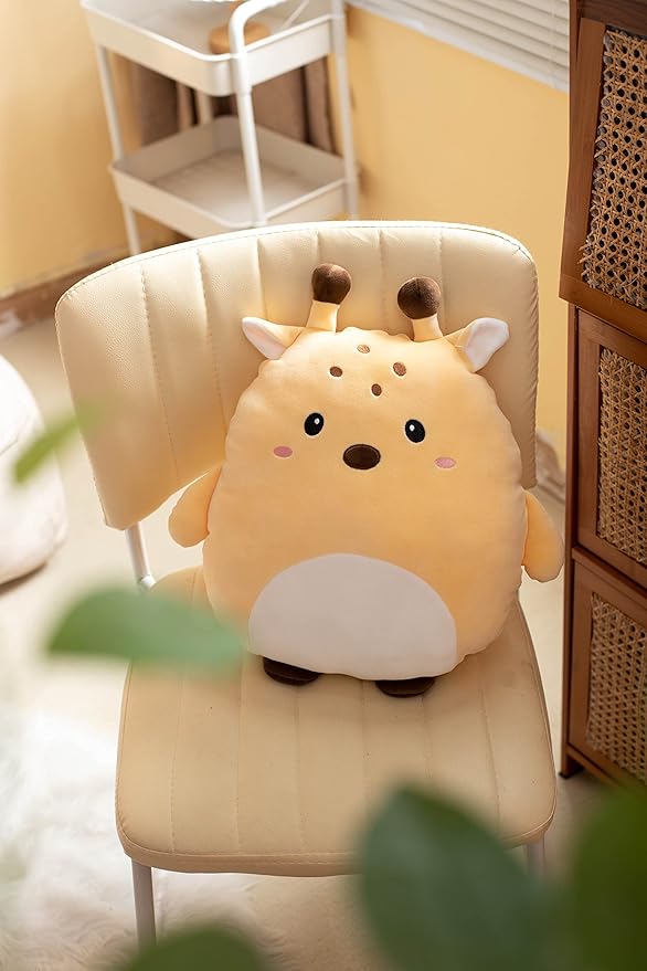 Soft Flat Deer Plush Hugging Pillow Cute Beige Deer Unicorn Stuffed Animal Fawn Plushies Toys Kids Fawn Anime Cushion for Birthday, Valentine's Day, Christmas...16.5 Inch