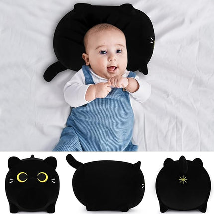 Black Cat Plush Stuffed Animal-11.8'' Black Cat Plush Toy, Cute Soft Plush Pillow, Cute Soft Plushie Pillow Plushie Stuffed Cat Toys, Christams Birthday Decoration Doll Gift for Kids Girls Boys
