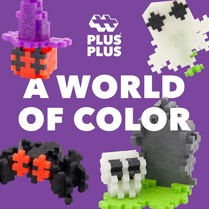 PLUS PLUS 240 Piece Interlocking Building Blocks for Kids, Open Ended Connecting Toys, STEM Bin Classroom Mini Manipulatives - Spooky Mix Play Tube
