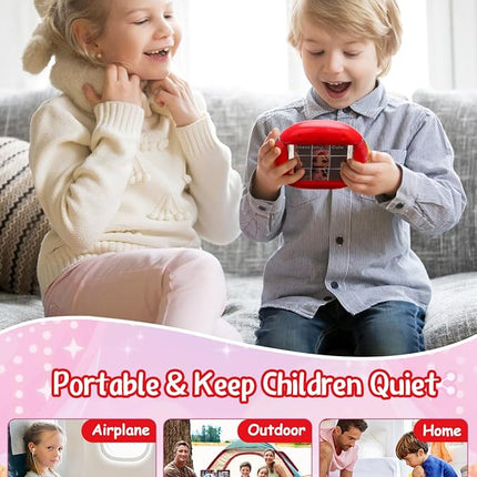 Rotating 3D Puzzle for Kids 3 4 5 6 7 Year Old, 4 Puzzles in 1, Handheld Game Fidget Toys for Travel, Cars & Plane, Fine Motor Skills Developing (Cute Little Princess)