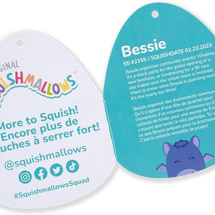 Squishmallows Original 5-Inch Bessie Blueberry Bat - Official Jazwares Plush