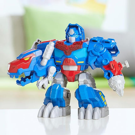 Transformers Dinobot Adventures Optimus Prime T-Rex Converting Toy with Lights and Sounds, 9+ Inch Action Figure, Ages 3 and Up (Amazon Exclusive)