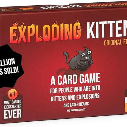 Exploding Kittens Original Edition - 2-5 Players - Ages 7+ - 15 Minutes to Play - High Stakes Card Game - Party Game, Family Game Night, Kid and Adult Card Game