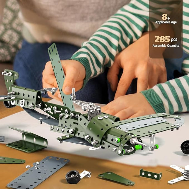 Model Airplane STEM Building Projects Toys - DIY Building STEM Projects Toys for Kids Boys Girls Ages 8-12-16, Assembly Science Kit Model Plane Birthday Gift Toys for Kids Boys 8 9 10 11 12 Years Old