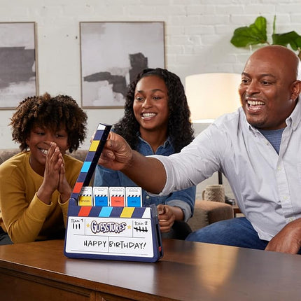 Hasbro Gaming Guesstures Game, Charades Games for 4 or More Players, Includes Customizable Cards and Clapper, Family Party Game for Ages 8 and Up