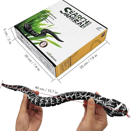 Tipmant Realistic Remote Control Snake RC Animal Toy Crawling Electric Electronic Battery Powered Honored for Kids Cat Halloween Christmas Prank Birthday Gifts (Black)