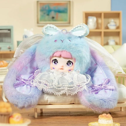 Nommi Blind Box, Cute Vinyl Plush Blind Box Figures,Nommi Baby Sweetheart Series Plush Doll, Kawaii Collectible Toys Figure Mystery Box for Gifts, Single Box (1 of 9 Possible Styles)