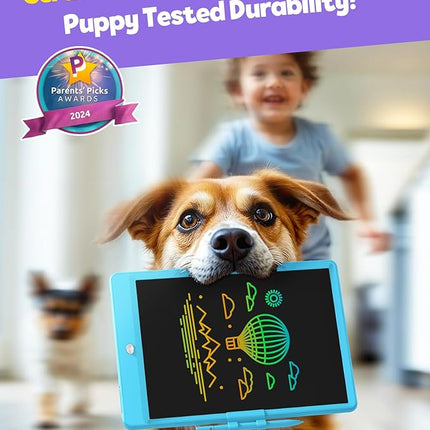 TEKFUN LCD Writing Tablet Doodle Board, 10inch Colorful Drawing Tablet Writing Pad, Kids Travel Essentials, Toddler Toys for 3 4 5 6 7 8 Year Old Girls Boys (Blue)