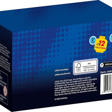 Lego Minifigures Marvel Series 2 6 Pack 66735 Mystery Blind Box, Surprise Collectible Characters for Role Play or to Add to a Minifigure or Marvel Collection, A Gift for Disney and Marvel Fans