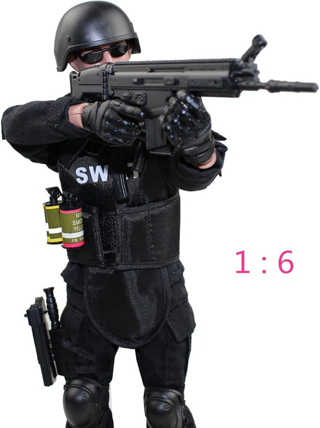 12" Action Figures Toy 1:6 Stand Bendable Soldier Figure Model Toy ( SWAT )