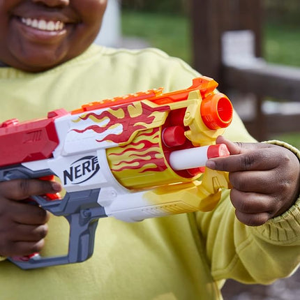 Nerf Mega CycloneShock Toy Blaster, Hotrod Color Style, 6-Dart Drum, 6 AccuStrike Mega Darts, Easy Priming (Amazon Exclusive)