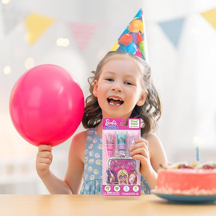 Townley Girl Barbie Coin Purse and Plant-Based Lip Gloss Set, Cute Pouch Wallet Small Money Bag Toy, Ages 3 and Up