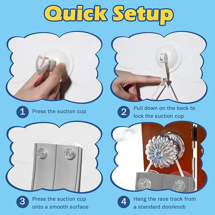 Flexible Race Track for Kids, 15ft Flex Tracks Compatible with Hot Wheels and Diecast 1/64th Cars, Roll Up Race Car Track for Kids Ages 3-12, Hot Wheels Track with Strong Suction Cups