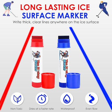The Hockey Marker, Hockey Pucks Marking in Ice Hockey Training, Ice Hockey Accessories for Hockey Coach, Waterproof Oily Ice Markers for Hockey Rink, Good Helper for Ice Hockey Practice