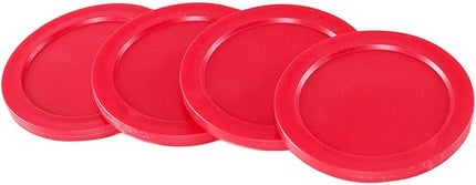 Super Z Outlet Light Weight Air Hockey Red Replacement Pucks & Slider Pusher Goalies for Game Tables, Equipment, Accessories (2 Striker, 4 Puck Pack)
