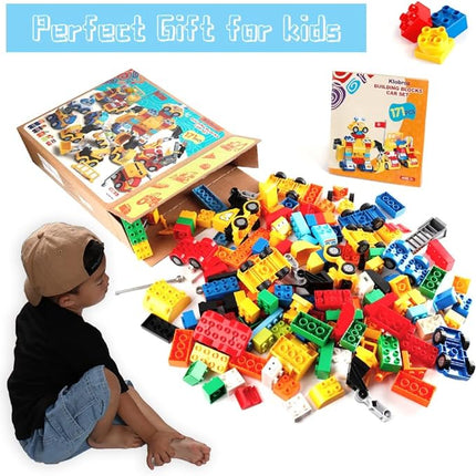 Building Blocks for Toddlers 2-5, 171 Pieces Blocks Car Set for Kids Classic Large Building Bricks Compatible with All Major Brands Educational Toys for All Ages