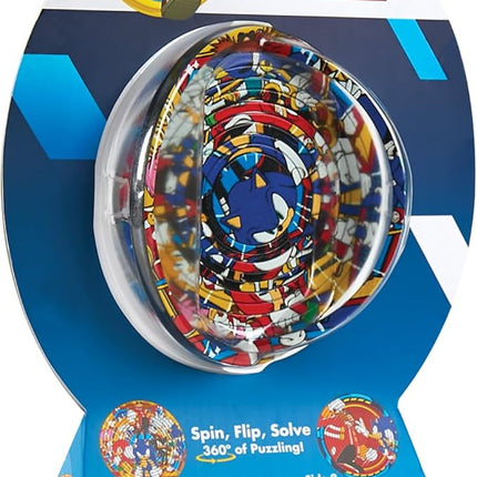 Spin Flip Puzzle: Sonic & Dr. Eggman, 3D Puzzle, Challenging, Fun, Interactive Brain Teaser for Kids and Adults, Fidget Toy for Decrompression, Easily Portable