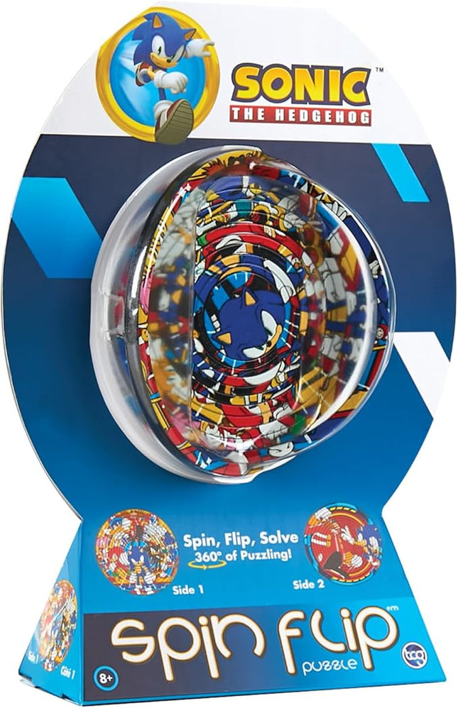 Spin Flip Puzzle: Sonic & Dr. Eggman, 3D Puzzle, Challenging, Fun, Interactive Brain Teaser for Kids and Adults, Fidget Toy for Decrompression, Easily Portable