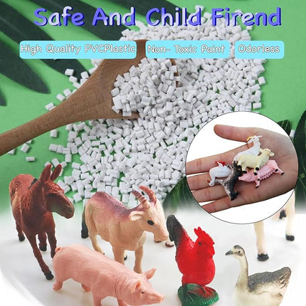 15 Pcs Mini Figures Toys Realistic Farm Animal Figurines, Plastic Learning Educational Playset Animal Themed Party Supplies Cake Topper Ornaments for Easter Egg Birthday Christmas