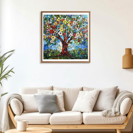 Wooden Puzzles for Adults 500 Pieces, Glass Tree of Life Jigsaw Puzzles, Adults Puzzles, Best Gifts for Puzzle Lover, Family Brain Game, 15.9x15.9 inch