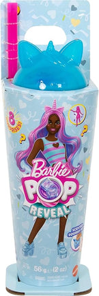 Barbie Pop Reveal Series Doll & Accessories Set, Shakes Series, Scented Unicorn Fashion Doll & Pet, 8 Surprises Include Color Change