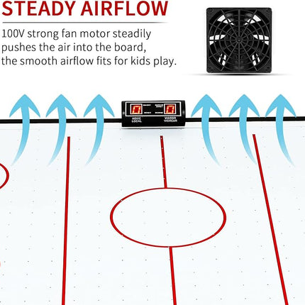 Air Hockey Table for Kids | Tabletop Air Hockey for Children, Girls, Boys, Teens with Air Hockey Pucks and Paddles, Electronic Fans