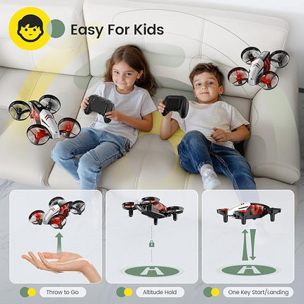 Holy Stone HS210T Drones for kids 8-12, 2 IN 1 kid drone with fly and land modes, Four Posture Deformations indoor mini Quadcopter, 8 LED lights, Auto Hovering