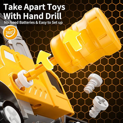 Toys for Ages 5-7, 5-in-1 Take Apart Construction Vehicle Trucks Transform to Robot, 5 6 7 8 Year Old Boy Christmas Birthday Gift Ideas, Robot Toys for Kids 4-8