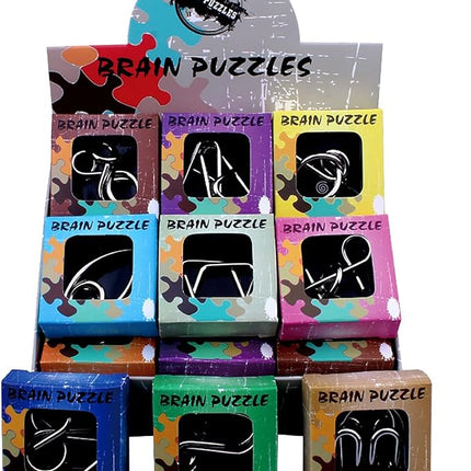 AHYUAN 24 Pack Metal Puzzles Brain Teaser IQ Wire Metal Puzzles with Paper Box Gift Package Fidget Toys Educational Puzzle Games Toys Magic Trick Toy Party Favors for Kids Adults Challenge