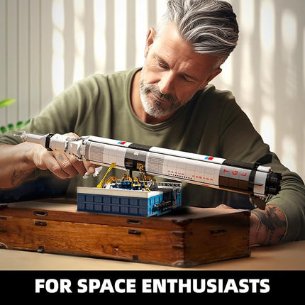 Space Rocket Building Block Set with Launch Stand, DIY Rocket Ship Model with Translucent Design, Cool Collectible Model for Home & Office Decor,Birthday Gift for Adults and Boys 8-14 (846PCS)