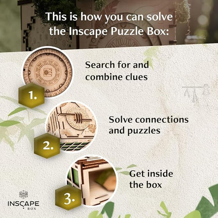 INSCAPE Maya´s Myths - Puzzle Box - Escape Room in A Box - Cluebox - Gift Puzzle Boxes for Adults with Hidden Compartments - Escape Room Puzzles Escape Room Game - Brain Teasers Puzzles for Adults