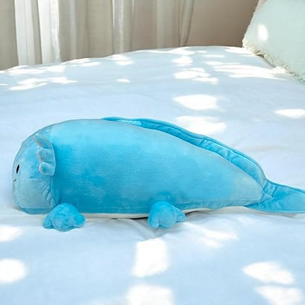 Pineapple Axolotl Plush Toy, 24" Axolotl Stuffed Animal Plushie, Giant Squish Toy, Cute Plushies Kawaii, Gifts for Kids, Girls, Boys, Toddlers (Blue)