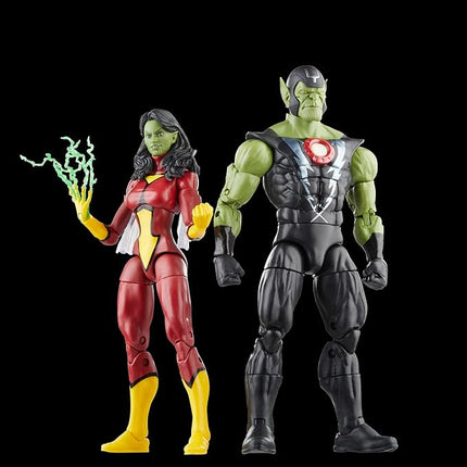 Marvel Legends Series Skrull Queen and Super-Skrull, Avengers 60th Anniversary Collectible 6 Inch Action Figures, 9 Accessories