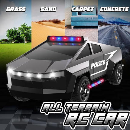 Remote Control Car, 1:22 RC Trucks Police Car Toy for Boys, RC Car with Light and Loadspace, 4WD Electric Vehicle Toys, Birthday Gifts for Boys/Girls Age 4 5 6 7 8 9 10-12+