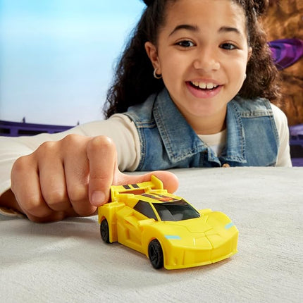 Transformers EarthSpark 1-Step Smash Changers Bumblebee 4-Inch Action Figure, Robot Toys for Boys and Girls 6 and Up