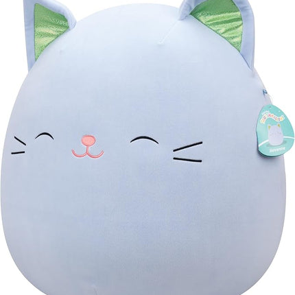 Squishmallows Original 20in Jiovanne The Blue Cat with Green Ears – Official Jazwares Plush (Jumbo)
