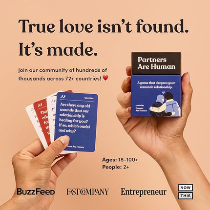 Partners are Human | 140 Conversation Cards to Help Deepen Romantic Relationships | Card Game for Bonding & Communication | Therapy for Adults