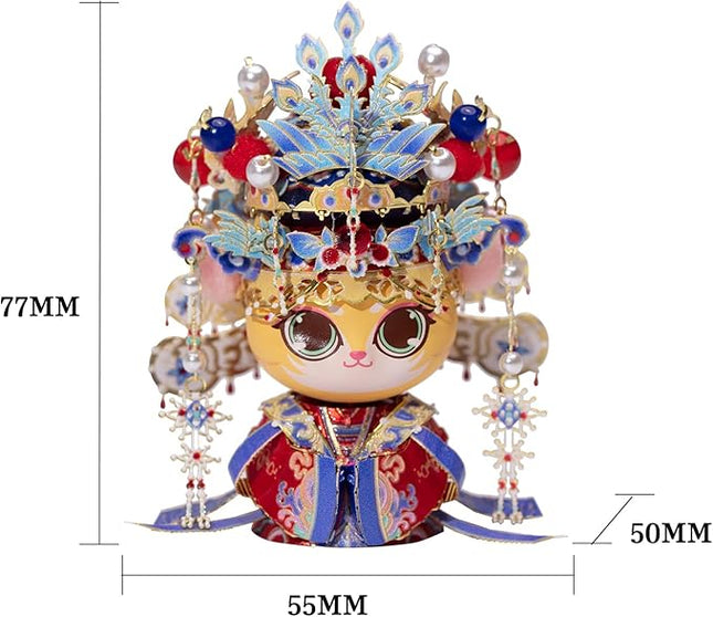 MU 3D Metal Puzzle for Adult Cat Couple,Chinese Bridal and Bride Figure Model Kits Brain Teaser Love Wedding Gift Home Decor