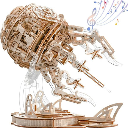 3D Wooden Puzzles for Adults, 3D Puzzle Model Aurora Jellyfish Toys Building Kits, DIY Wood Crafts Cool Toy Hobbies for Men Women, Creative Assembly Gifts