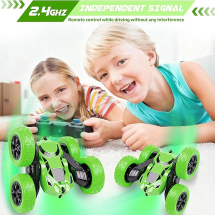 Remote Control Car, RC Cars Toys for Kids Ages 6-12, 2.4GHz RC Stunt Truck with 360° Double-Sided Flips, 4WD Off-Road Racing, Christmas Birthday Gifts for 3 4 5 6 7 5-7 6-8 8-10 Year Old Boys Girls