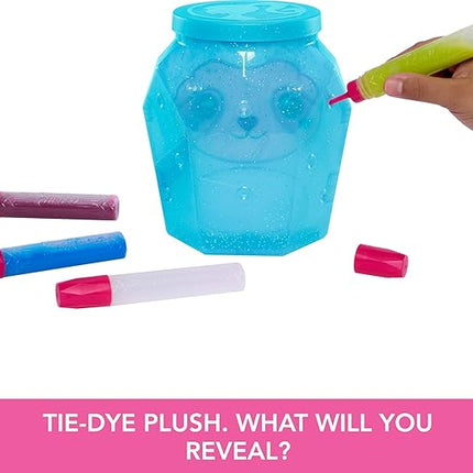 Barbie Mattel Tie-Dye Reveal Plush Toys, 7-inch Soft Stuffed Animal with DIY Washable Fabric Craft Including 3 Colors (Styles May Vary)