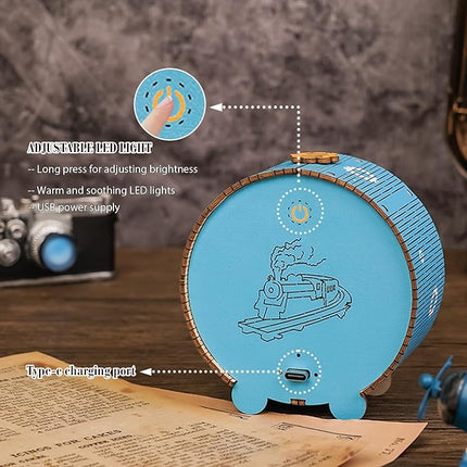 3D Puzzle Nightlight-DIY LED Light Wooden Puzzle-Art Lamp and Craft Kits for Kids and Adults-Birthday Gifts Toys-Home Desk Decor Family Game (Steam Train)
