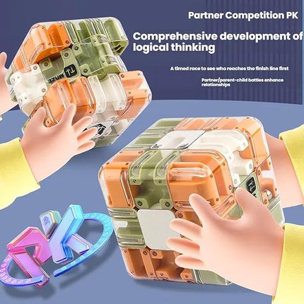 Large Labyrinth 3D Puzzles Maze Cube - Engaging Brain Teaser Toy, 3D Ball Maze, Educational Focus Game Gift for Adults Teens (2PCS)