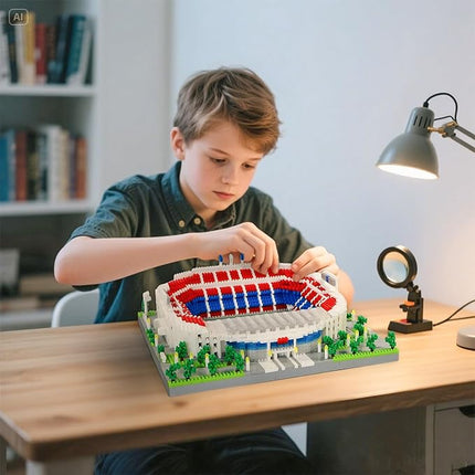 Barcelona Soccer Stadium Blocks Building Sets, Camp NOU Soccer Stadium Building Block Model, 3500+ Pieces Architecture Micro Brick Model,Perfect Soccer Gifts for Adults & Fans